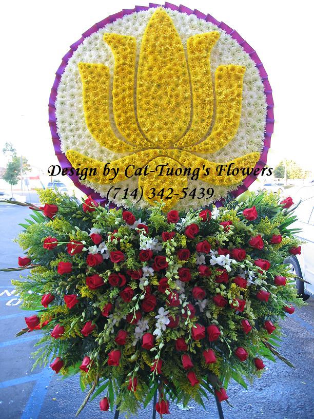 Cat Tuong Flowers Orange County Santa Ana Funeral Arrangement Lotus Hoa Sen