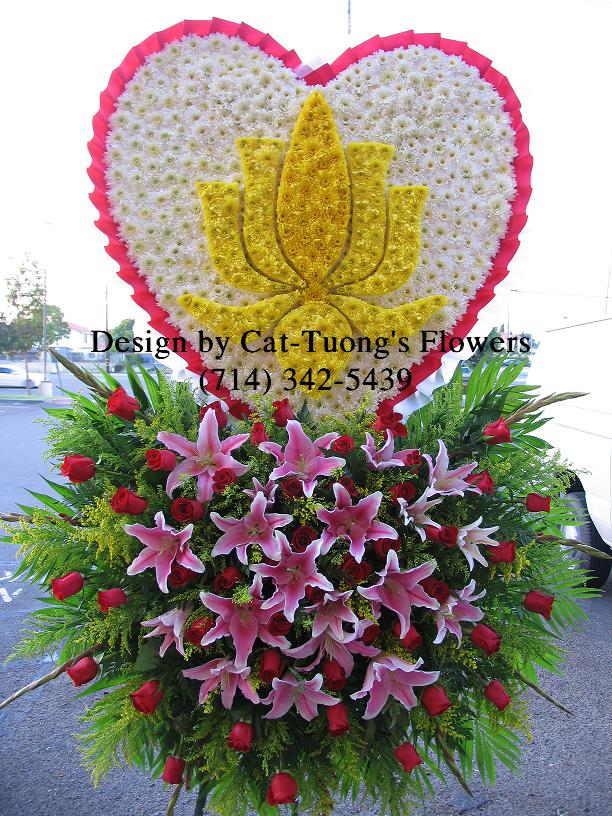 Cat Tuong Flowers Orange County Santa Ana Funeral Arrangement Lotus Hoa Sen