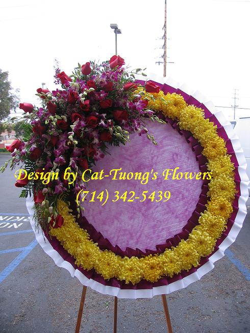 Cat Tuong Flowers Orange County Santa Ana Funeral Arrangement Wreath