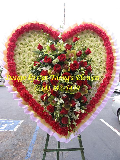 Cat Tuong Flowers Orange County Santa Ana Funeral Arrangement Heart