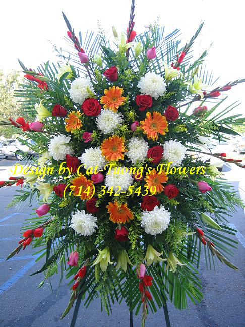 Cat Tuong Flowers Orange County Santa Ana Funeral Arrangement Sprays