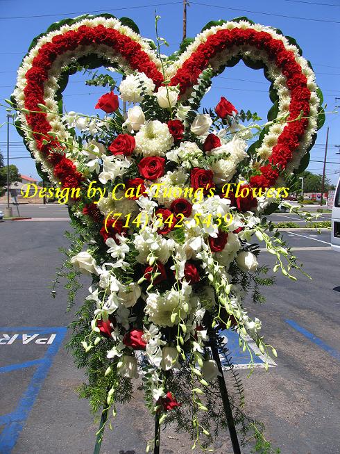 Cat Tuong Flowers Orange County Santa Ana Funeral Arrangement Heart