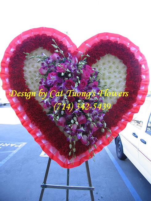 Cat Tuong Flowers Orange County Santa Ana Funeral Arrangement Heart