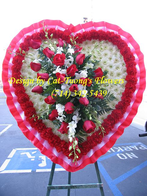 Cat Tuong Flowers Orange County Santa Ana Funeral Arrangement Heart