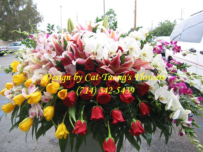 Cat Tuong Flowers Orange County Santa Ana Funeral Casket