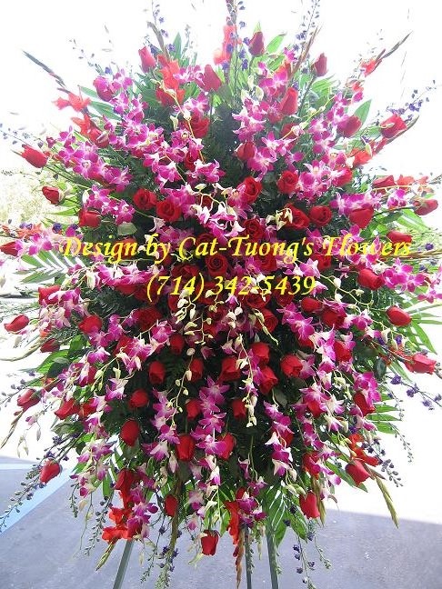 Cat Tuong Flowers Orange County Santa Ana Funeral Arrangement Sprays