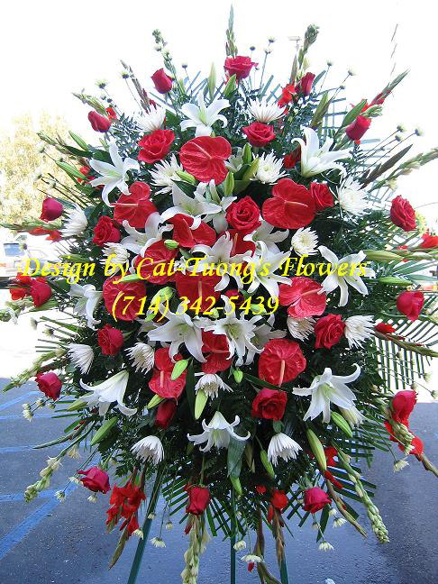 Cat Tuong Flowers Orange County Santa Ana Funeral Arrangement Sprays