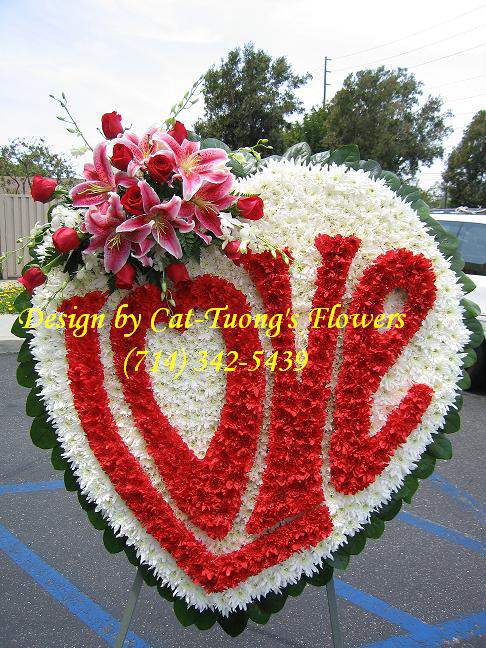 Cat Tuong Flowers Orange County Santa Ana Funeral Arrangement Heart