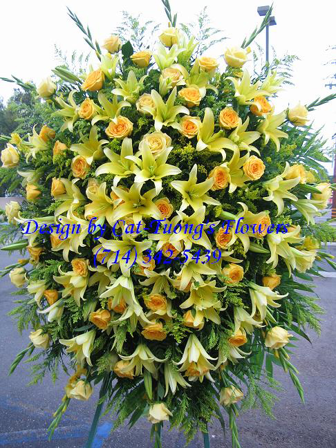 Cat Tuong Flowers Orange County Santa Ana Funeral Arrangement Sprays