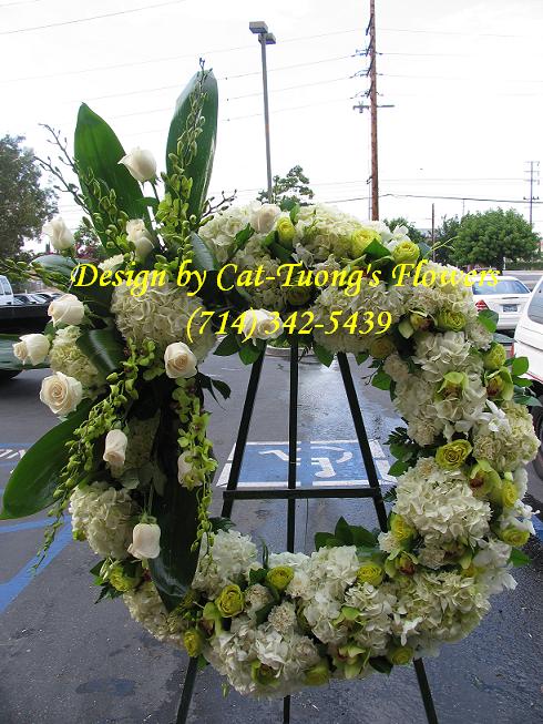 Cat Tuong Flowers Orange County Santa Ana Funeral Arrangement Wreath