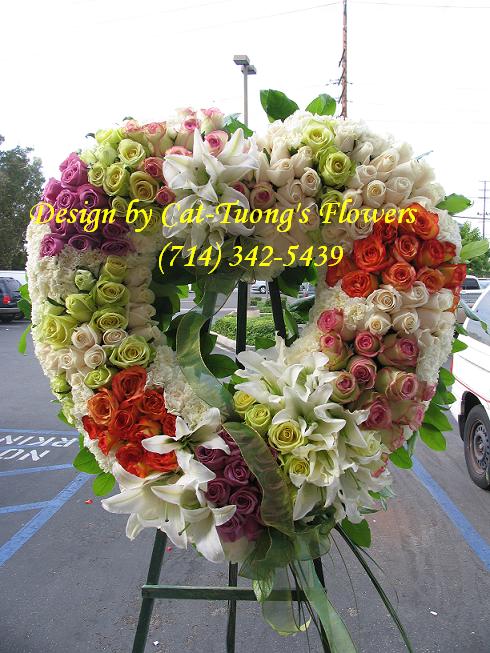 Cat Tuong Flowers Orange County Santa Ana Funeral Arrangement Heart