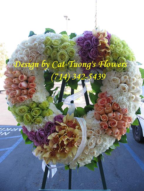 Cat Tuong Flowers Orange County Santa Ana Funeral Arrangement Heart