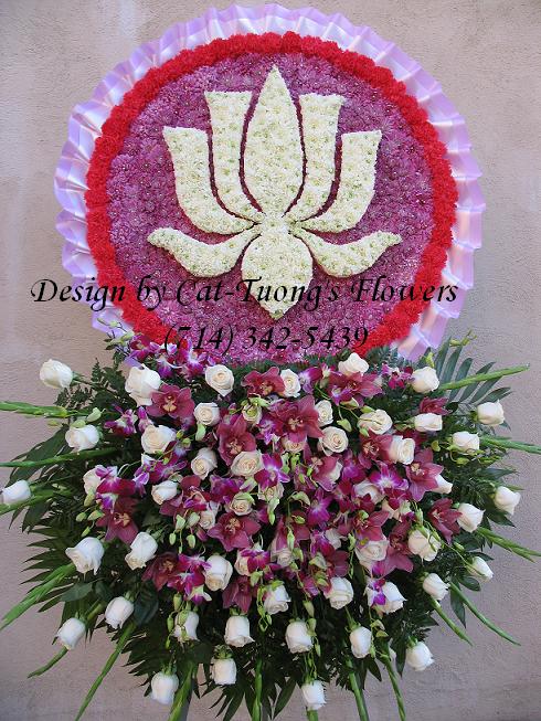 Cat Tuong Flowers Orange County Santa Ana Funeral Arrangement Lotus Hoa Sen