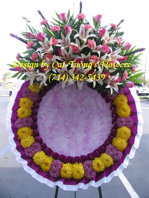 Cat Tuong Flowers Orange County Santa Ana Funeral Arrangement Wreath