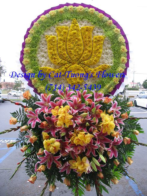 Cat Tuong Flowers Orange County Santa Ana Funeral Arrangement Lotus Hoa Sen