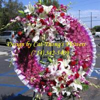 Cat Tuong Flowers Orange County Santa Ana Funeral Arrangement Wreath