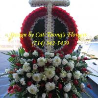 Cat Tuong Flowers Orange County Santa Ana Funeral Arrangement Cross