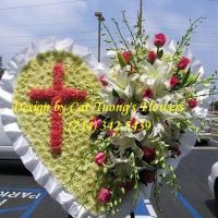 Cat Tuong Flowers Orange County Santa Ana Funeral Arrangement Cross