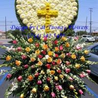 Cat Tuong Flowers Orange County Santa Ana Funeral Arrangement Cross